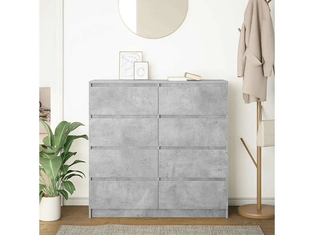 Buffet gris béton 100x35x99 cm bois d'ingénierie