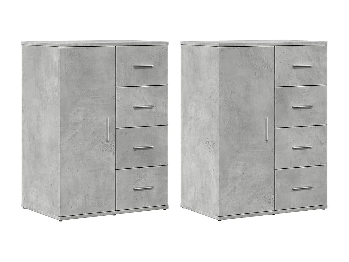 Buffets 2 pièces gris béton 59x39x80 cm bois d'ingénierie