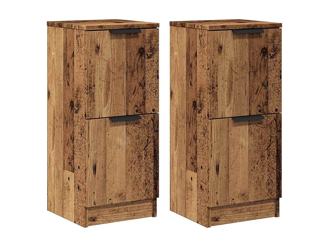 Buffets 2 pièces vieux bois 30x30x70 cm bois d'ingénierie