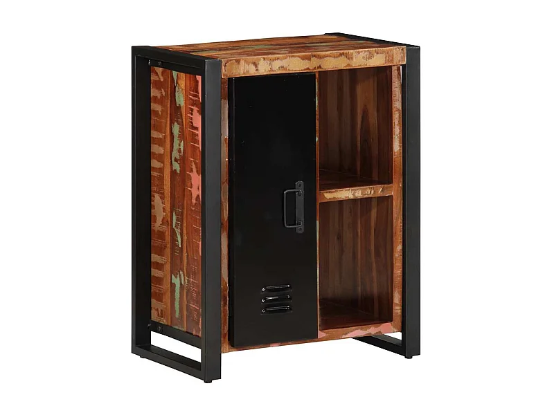 Buffet multicolore 55x35x70 cm bois massif récupération