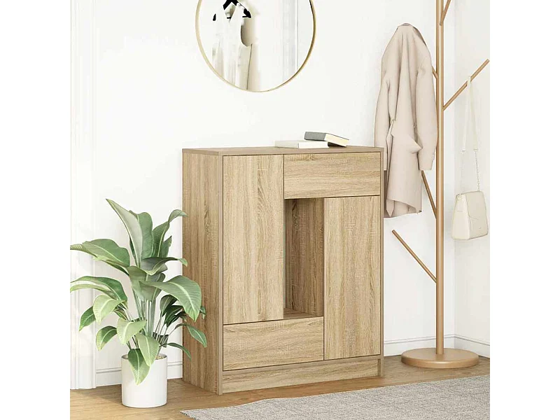 Buffet avec tiroirs et portes chêne sonoma 73x31x90 cm