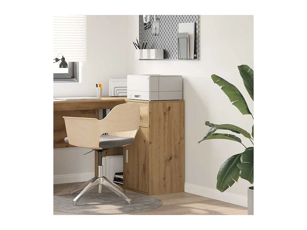 Dressoir artisanaal eikenkleurig 38 x 34,5 x 75 cm Bewerkt hout