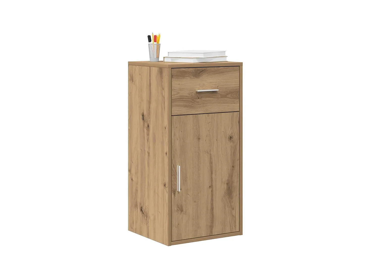 Dressoir artisanaal eikenkleurig 38 x 34,5 x 75 cm Bewerkt hout