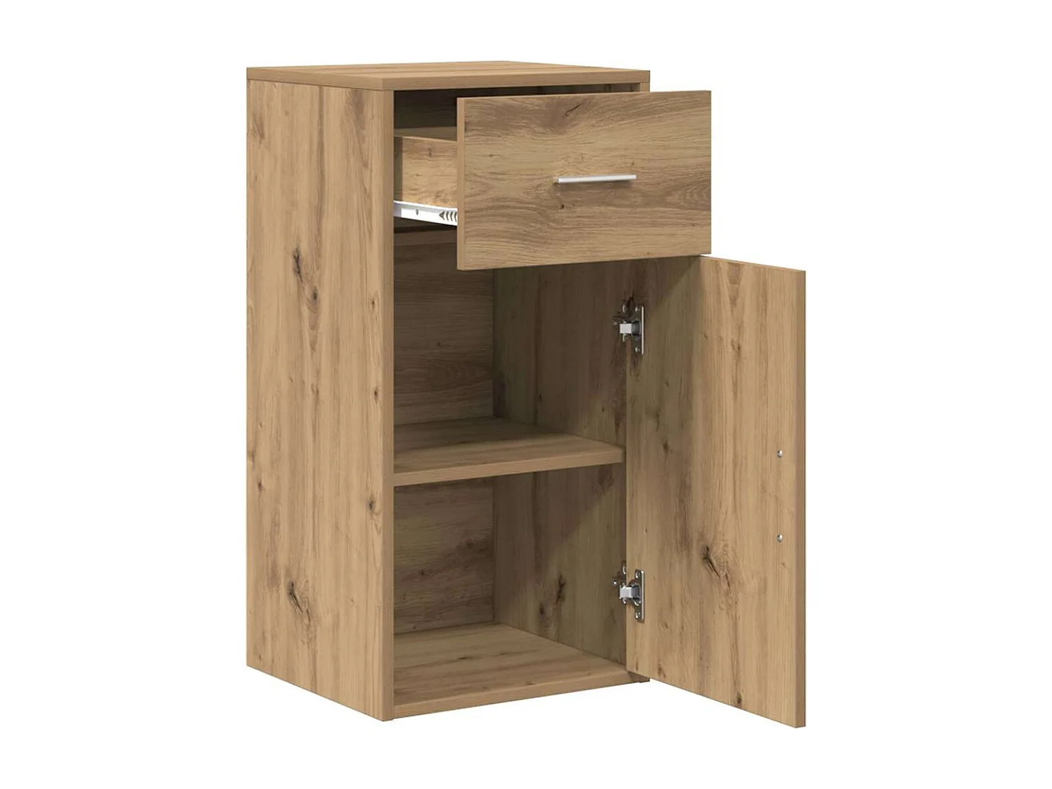Dressoir artisanaal eikenkleurig 38 x 34,5 x 75 cm Bewerkt hout