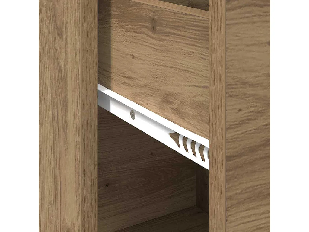 Dressoir artisanaal eikenkleurig 38 x 34,5 x 75 cm Bewerkt hout
