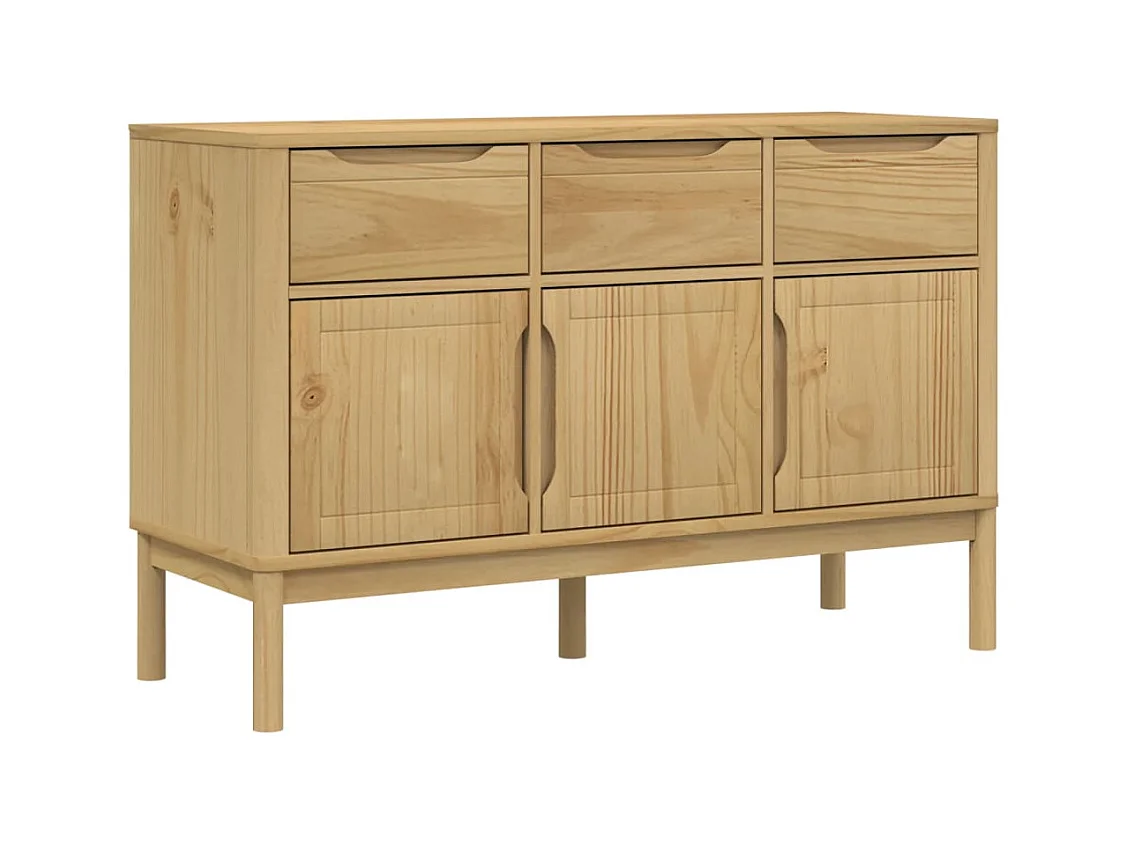 Buffet FLORO marron cire 114x43x74 cm bois massif de pin