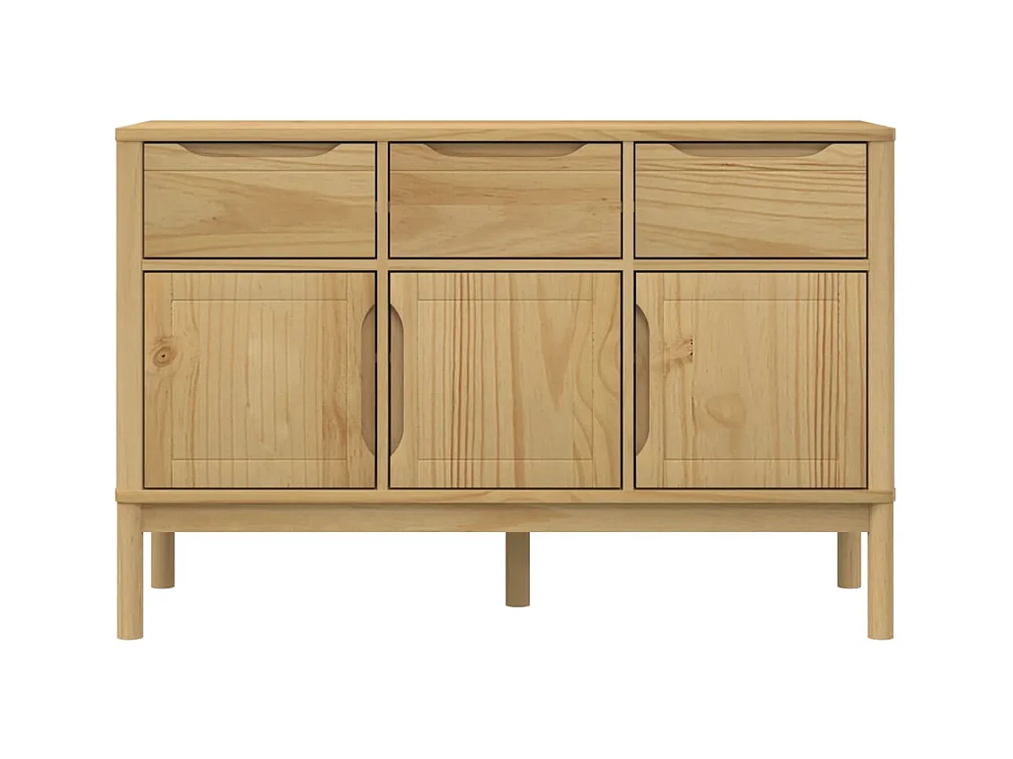 Buffet FLORO marron cire 114x43x74 cm bois massif de pin