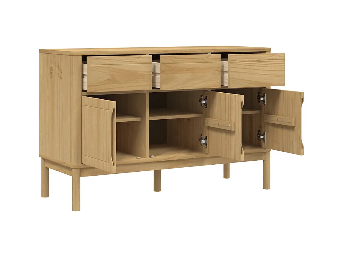 Buffet FLORO marron cire 114x43x74 cm bois massif de pin