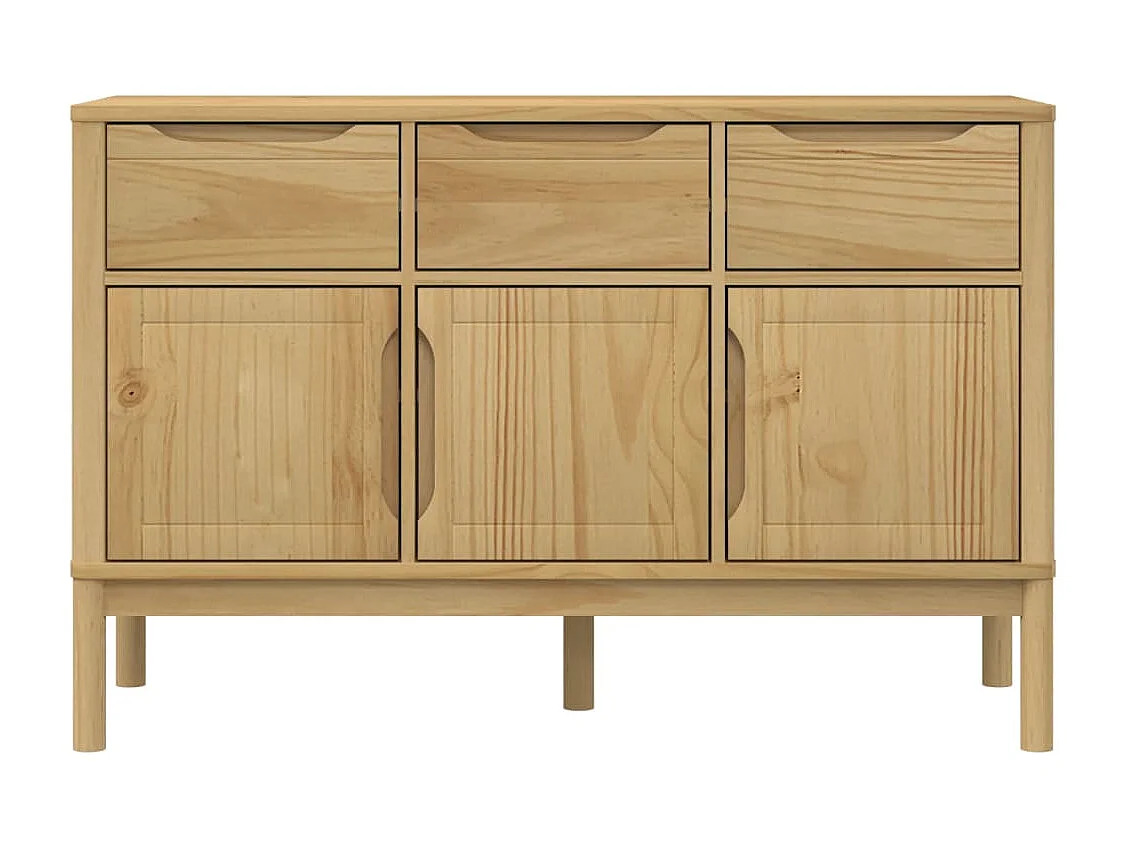 Buffet FLORO marron cire 114x43x74 cm bois massif de pin