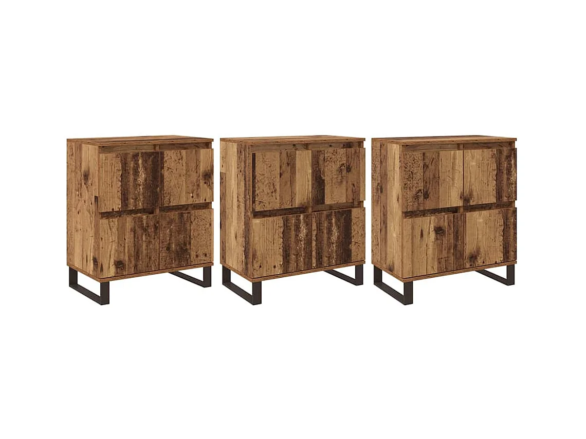 Buffets 3 pièces Bois ancien 180 x 35 x 70 cm Bois d'ingénierie
