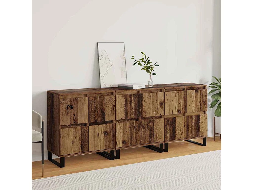 Tableros Lateral 3 piezas Madera vieja 180 x 35 x 70 cm