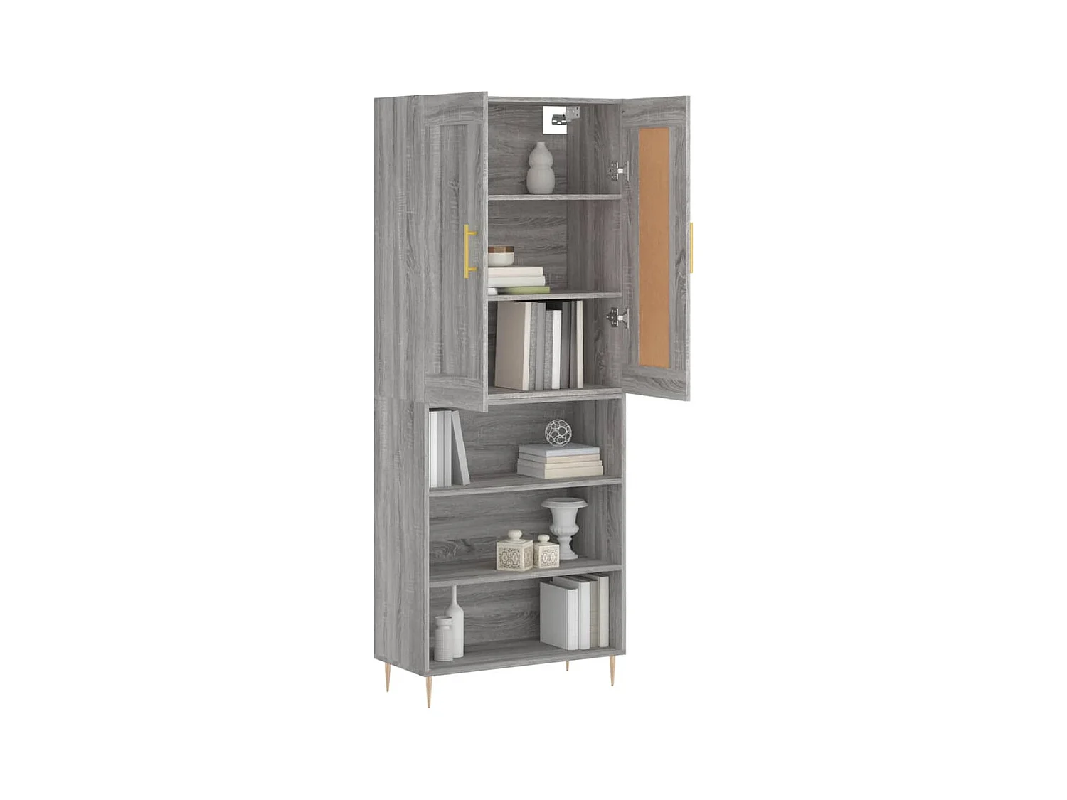 Buffet haut Sonoma gris 69,5x34x180 cm Bois d'ingénierie