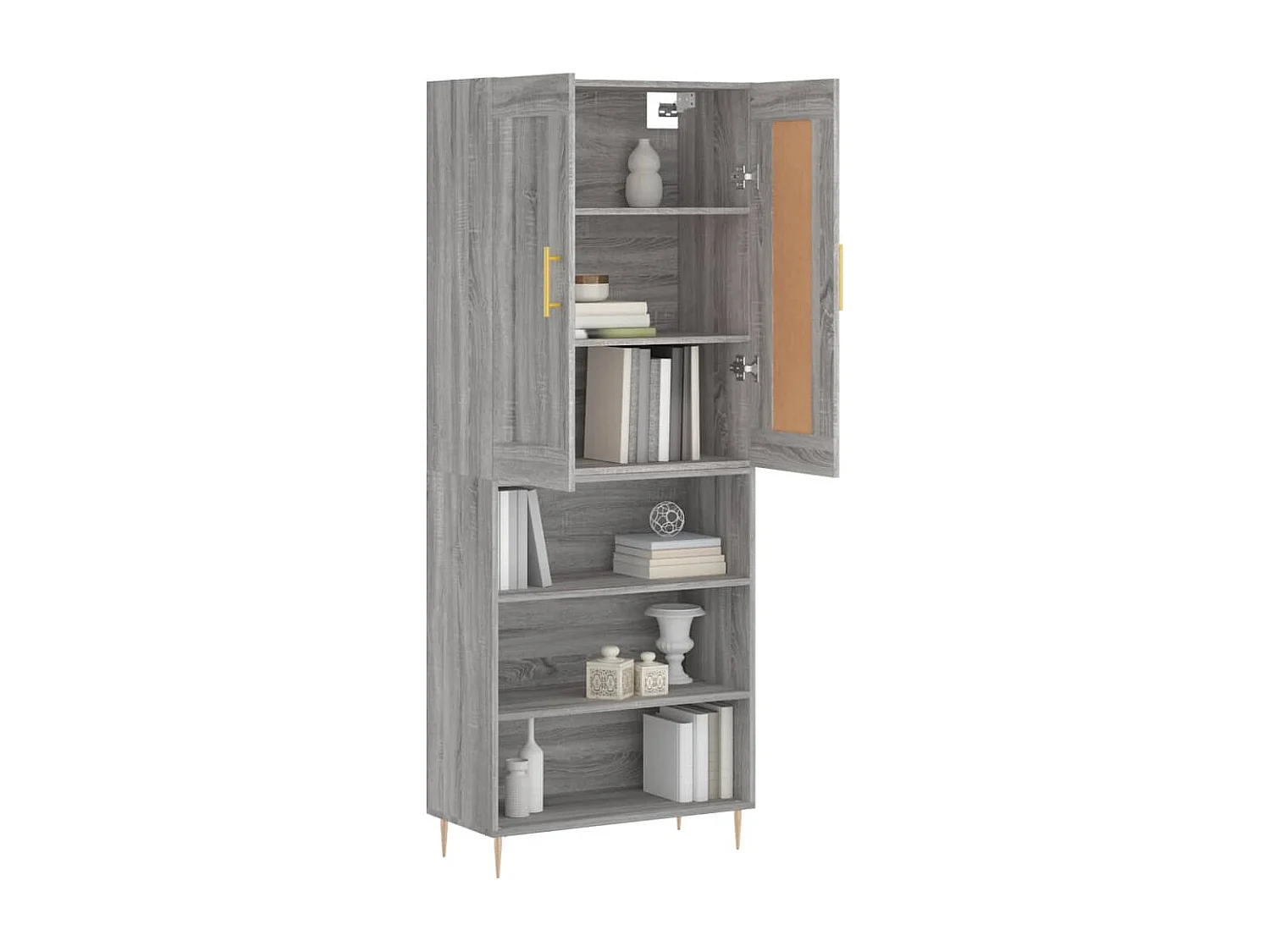 Buffet haut Sonoma gris 69,5x34x180 cm Bois d'ingénierie