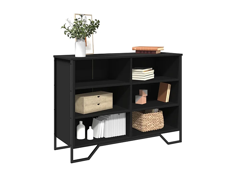 Buffet noir 101x35,5x74,5 cm bois d'ingénierie
