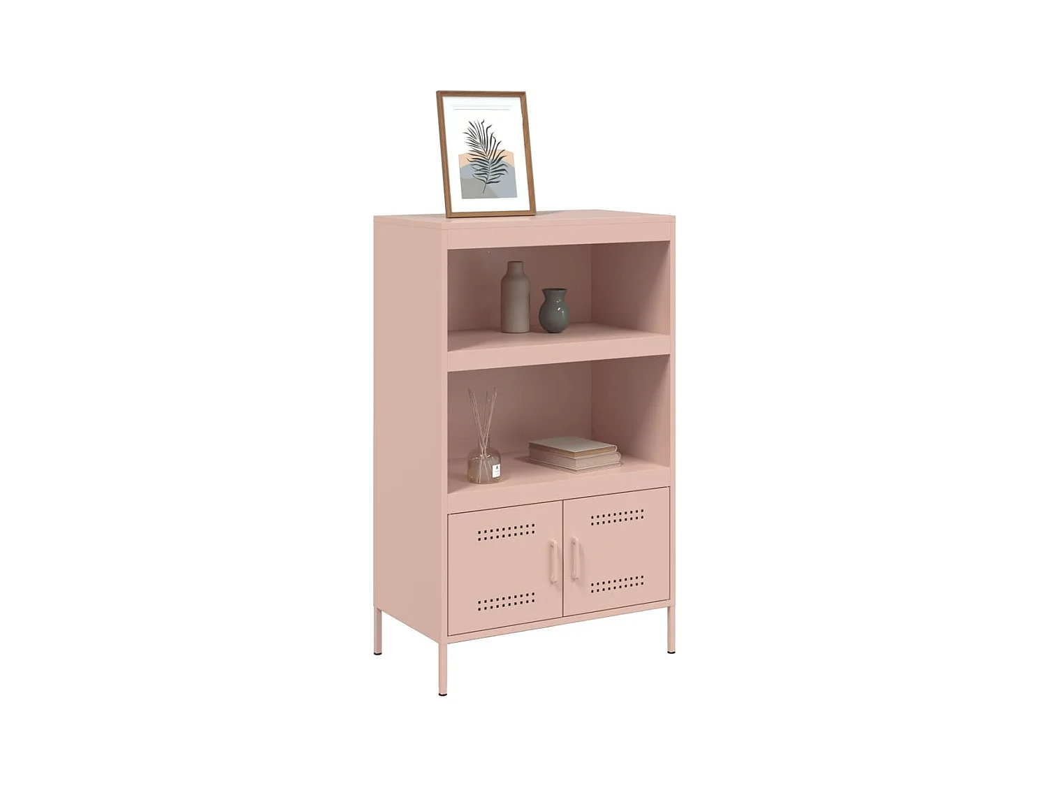 Buffet haut rose 68x39x113 cm acier