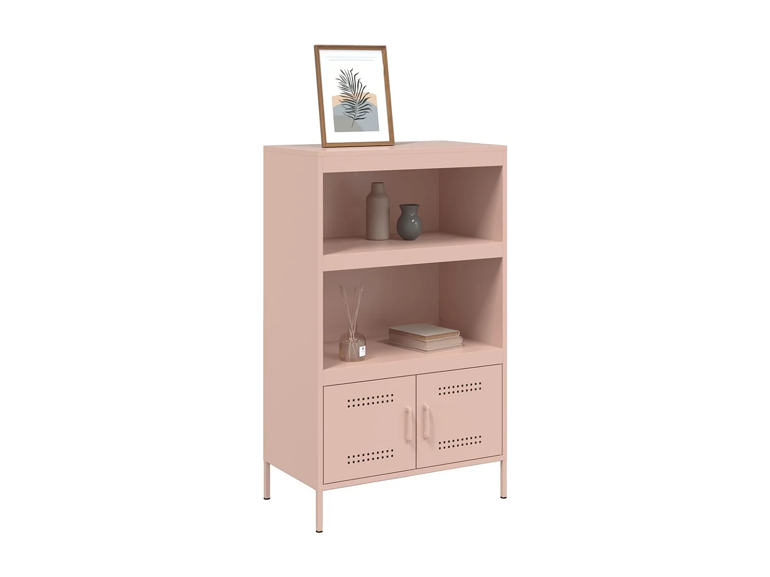 Buffet haut rose 68x39x113 cm acier