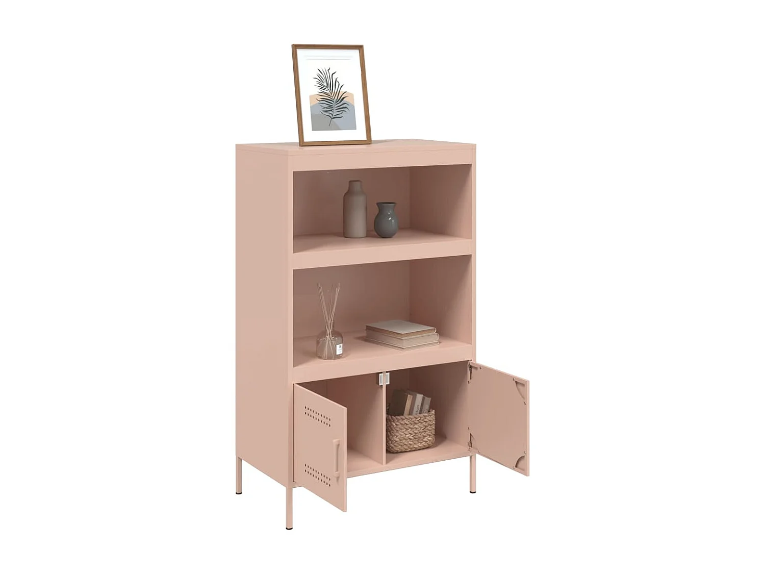 Buffet haut rose 68x39x113 cm acier