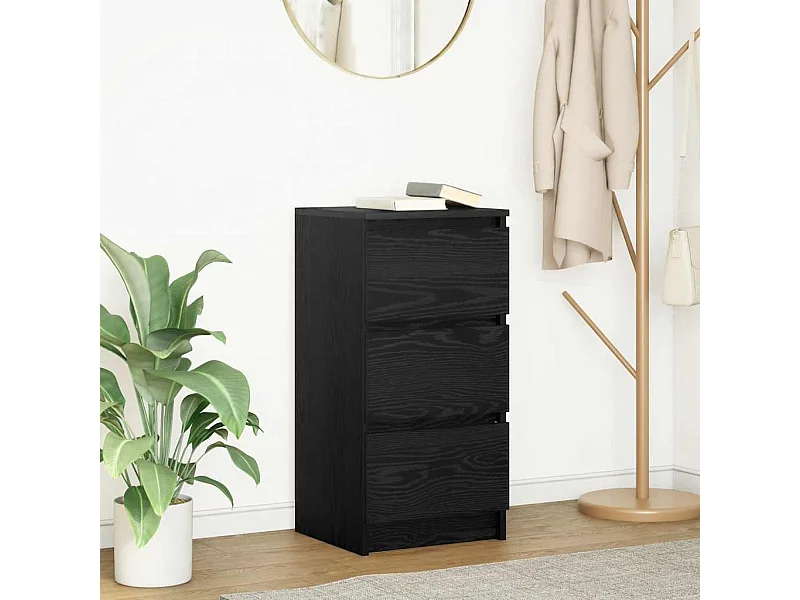 Buffet chêne noir 37,5x35x76 cm bois d'ingénierie