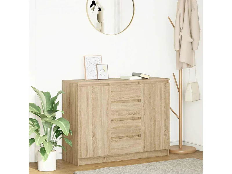 Buffet avec tiroirs chêne sonoma 100,5x35x76 cm bois ingénierie