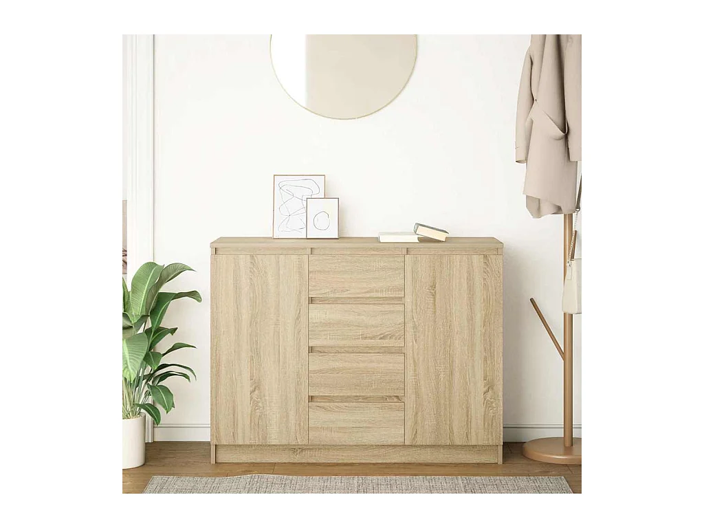 Buffet avec tiroirs chêne sonoma 100,5x35x76 cm bois ingénierie
