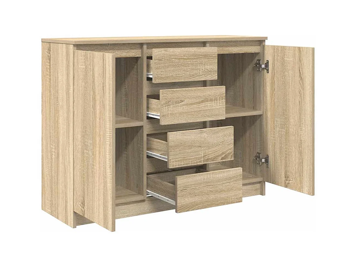 Buffet avec tiroirs chêne sonoma 100,5x35x76 cm bois ingénierie
