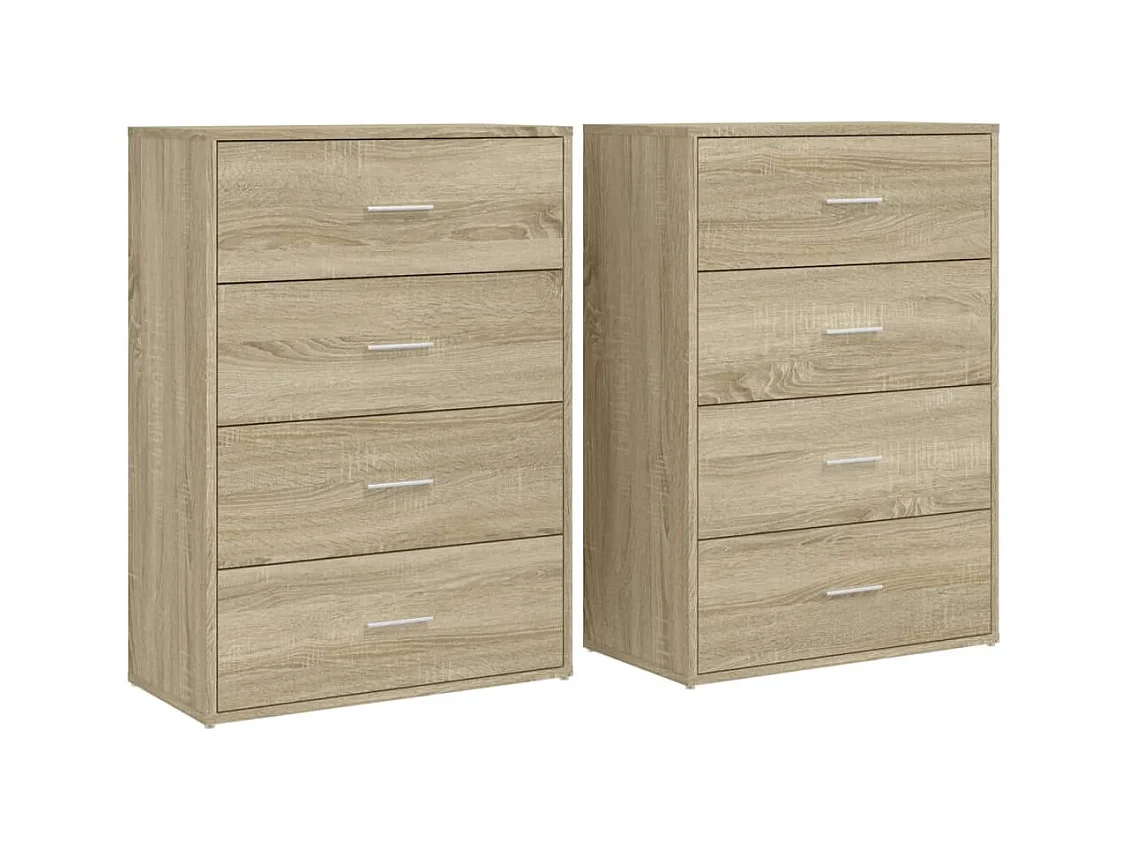 Buffets 2 pièces chêne sonoma 60x31x84 cm bois d'ingénierie