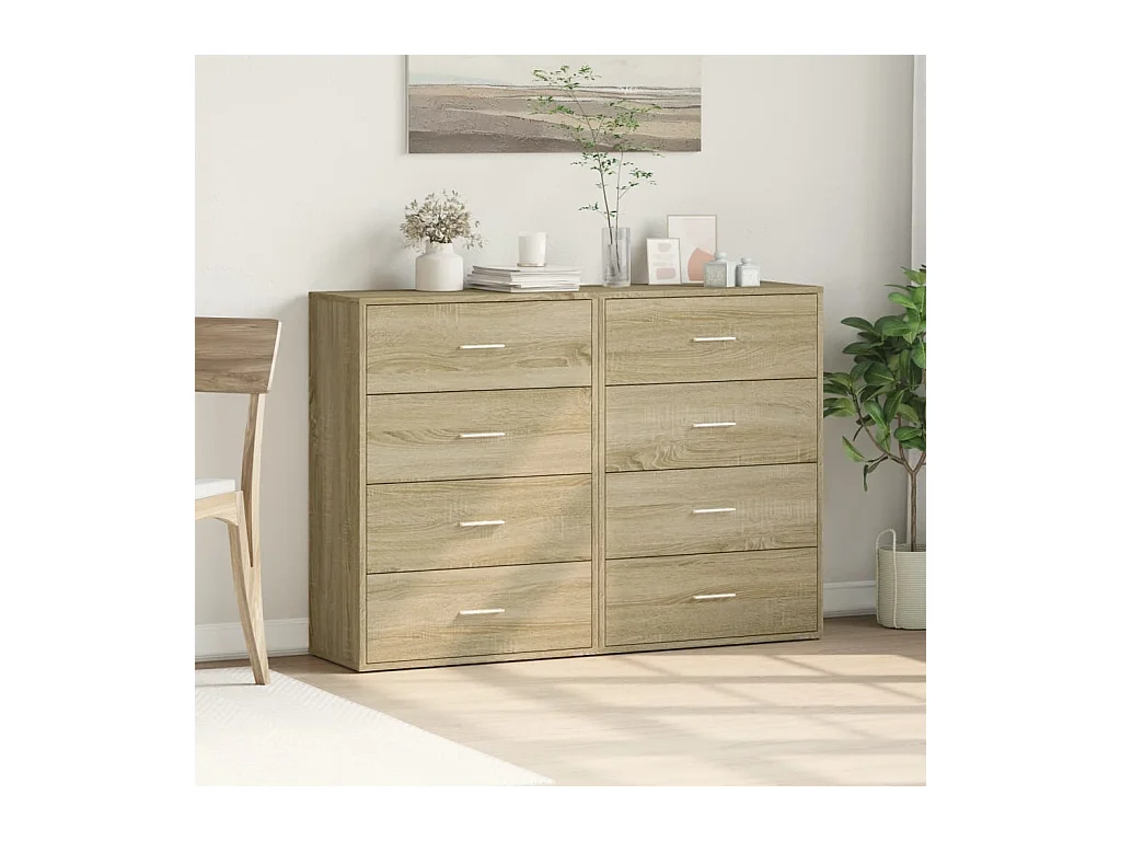 Buffets 2 pièces chêne sonoma 60x31x84 cm bois d'ingénierie