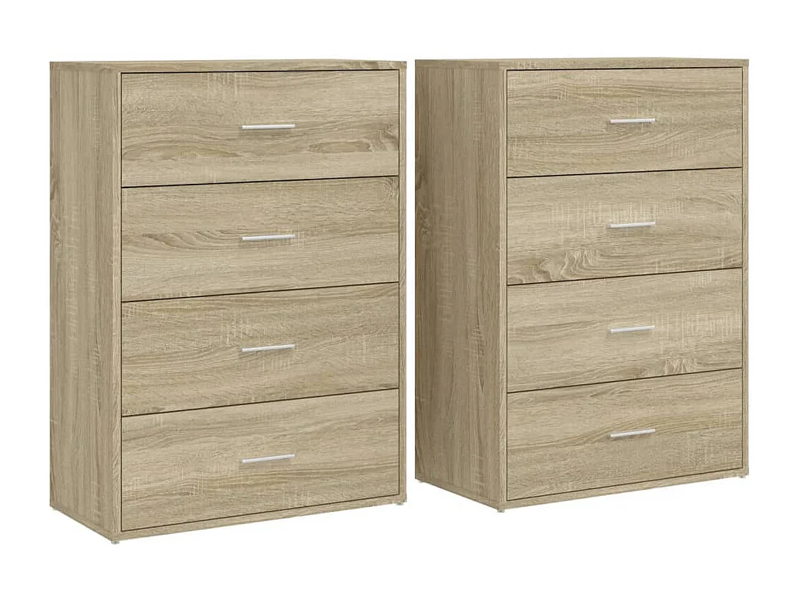 Buffets 2 pièces chêne sonoma 60x31x84 cm bois d'ingénierie