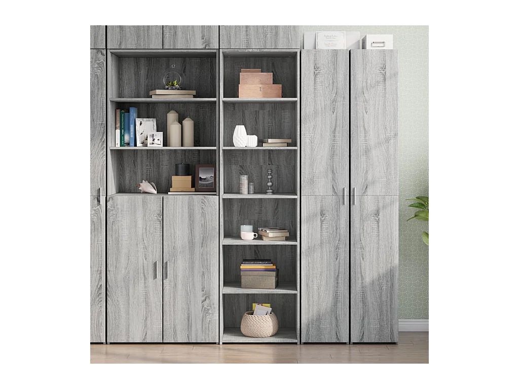 Buffet haut sonoma gris 50x41x185 cm bois d'ingénierie