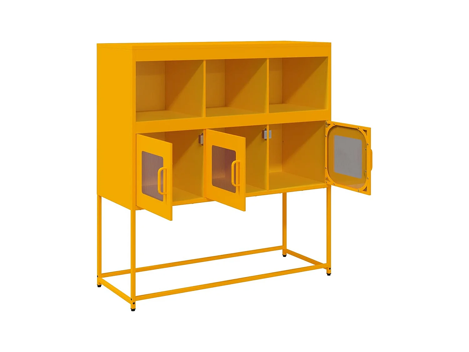Buffet jaune moutarde 100,5x39x107 cm acier laminé à froid