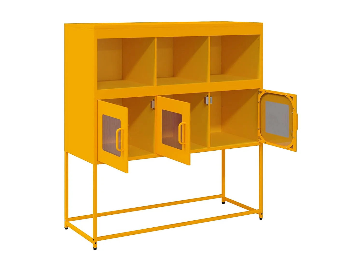 Buffet jaune moutarde 100,5x39x107 cm acier laminé à froid