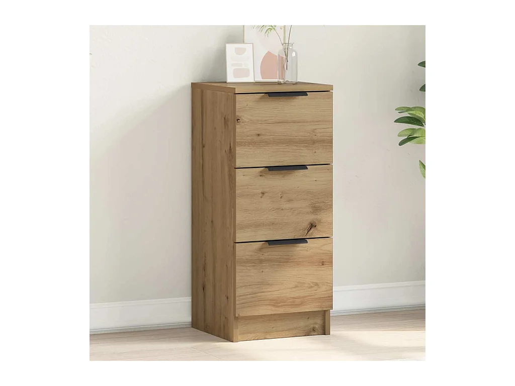 Aparador madera de ingeniería roble artisian 30x30x70 cm