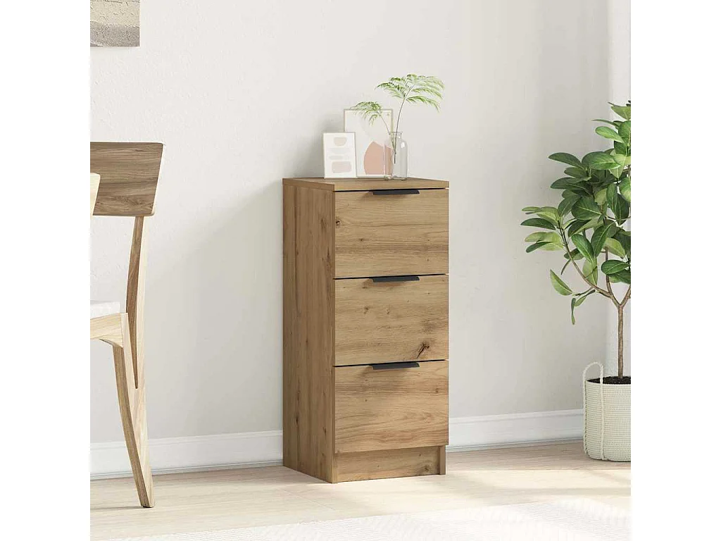 Aparador madera de ingeniería roble artisian 30x30x70 cm