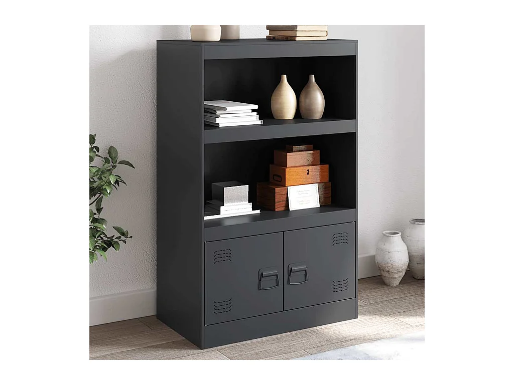 Buffet anthracite 67x39x107 cm acier