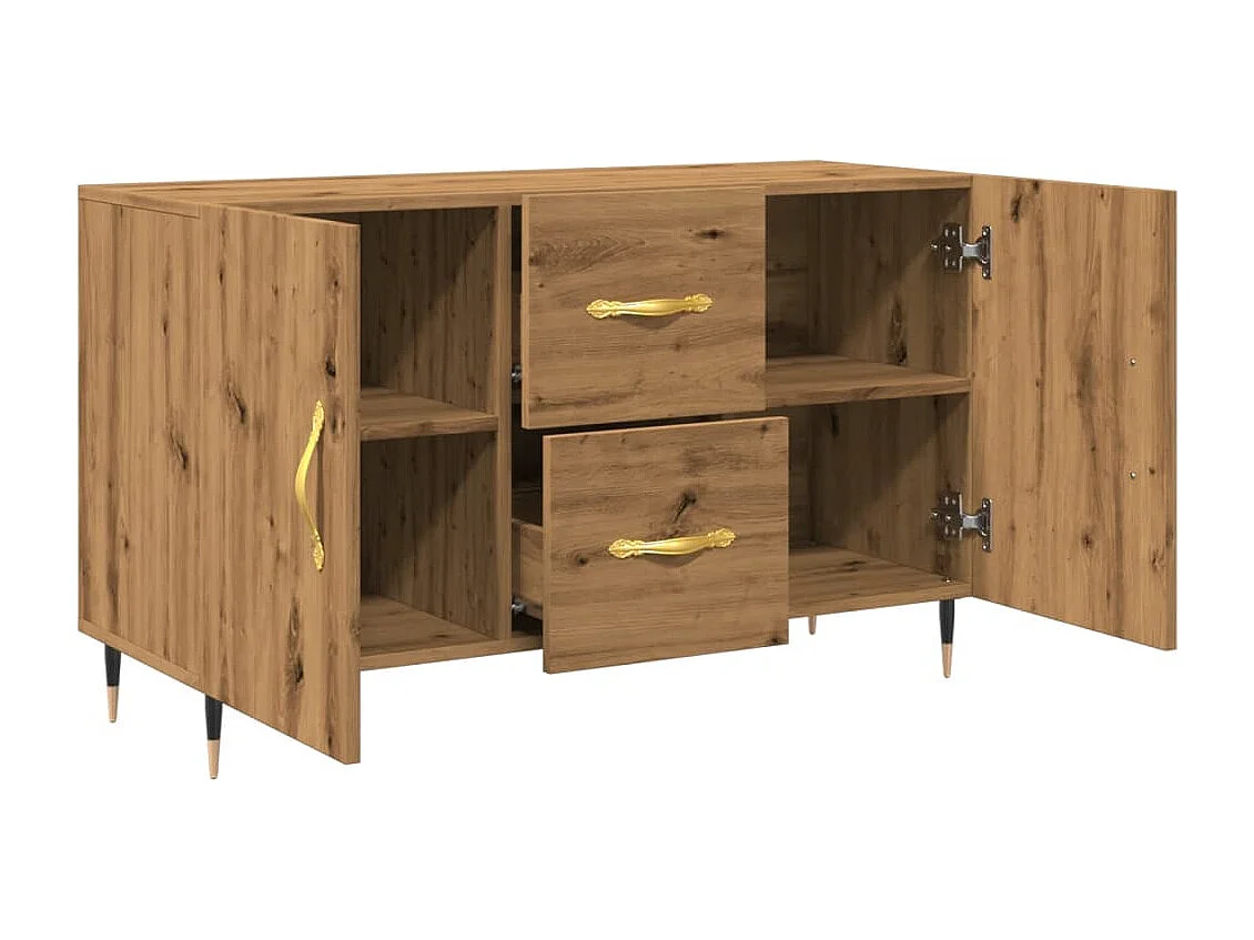 Buffet chêne artisanal 100x36x60 cm bois d'ingénierie
