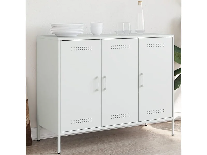 Buffet blanc 100,5x39x79 cm acier