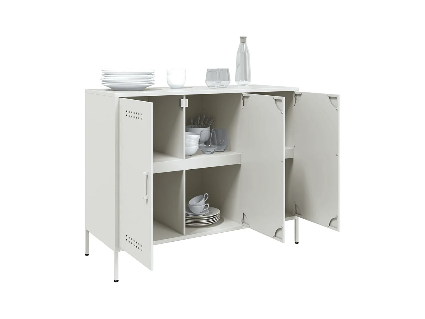 Buffet blanc 100,5x39x79 cm acier