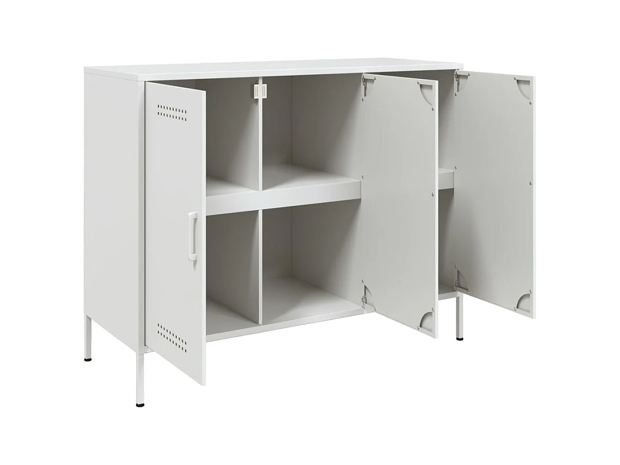 Buffet blanc 100,5x39x79 cm acier