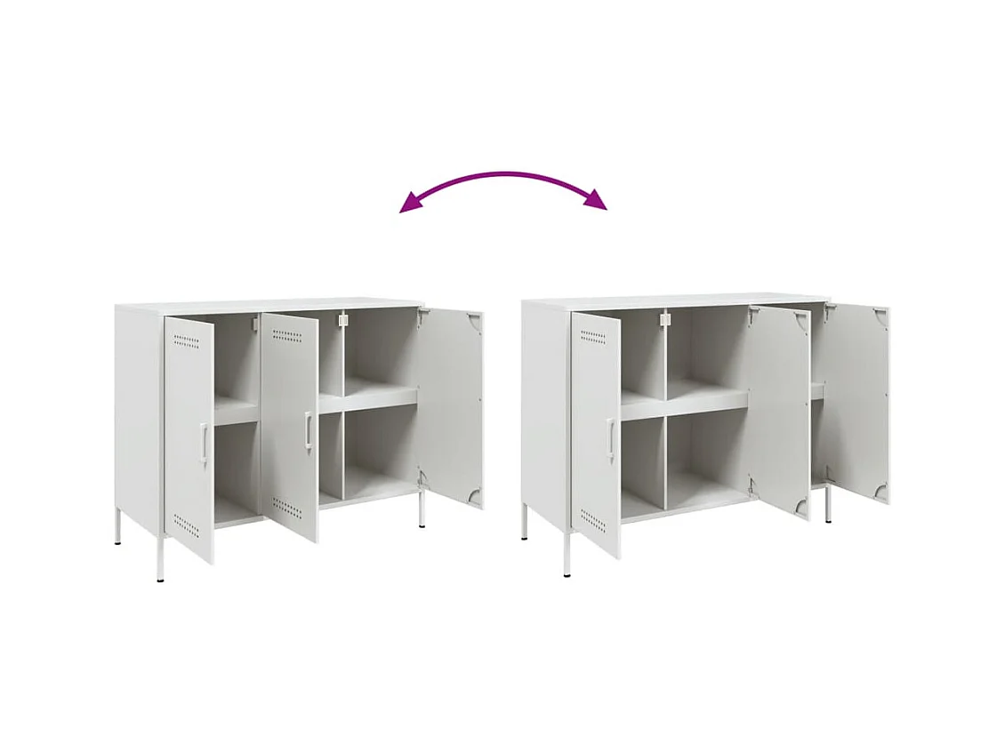 Buffet blanc 100,5x39x79 cm acier