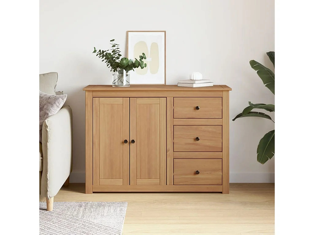 Buffet avec tiroirs Panama 112x40x80 cm bois massif de pin