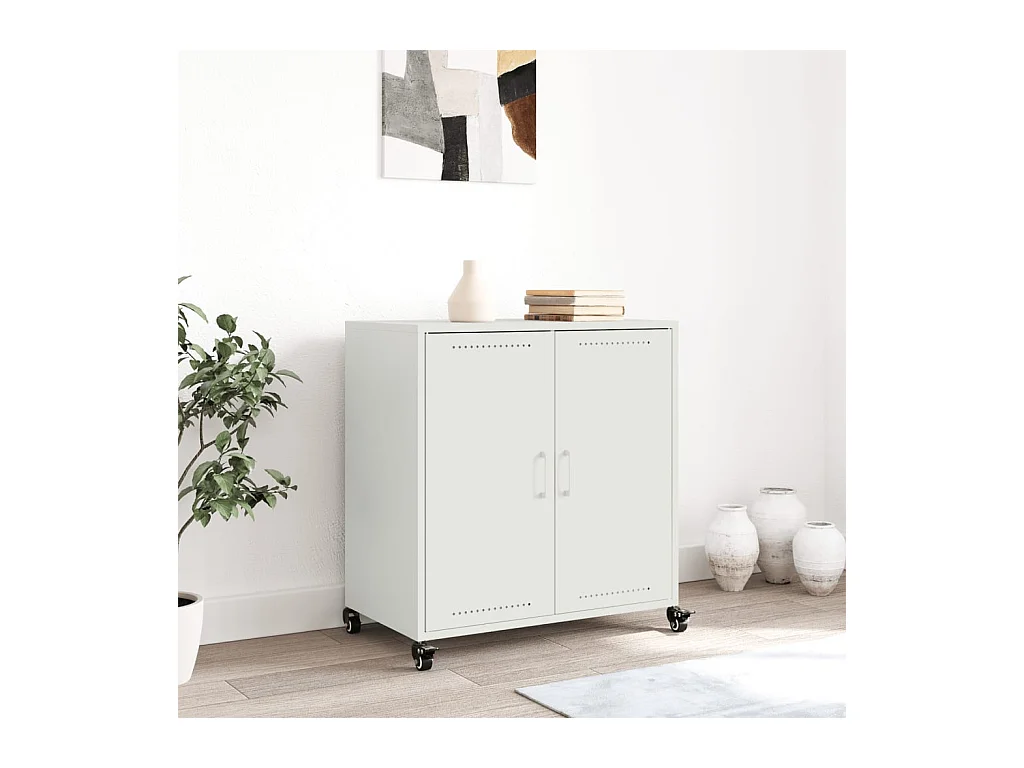 Buffet blanc 68x39x72 cm acier