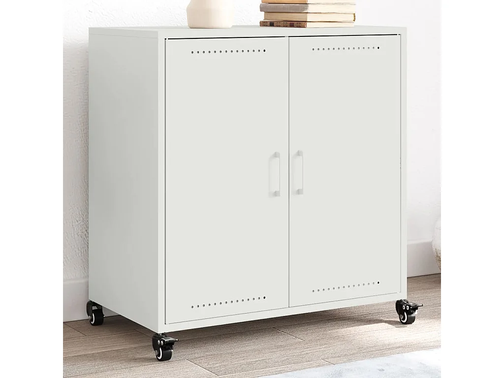 Aparador de acero blanco 68x39x72 cm