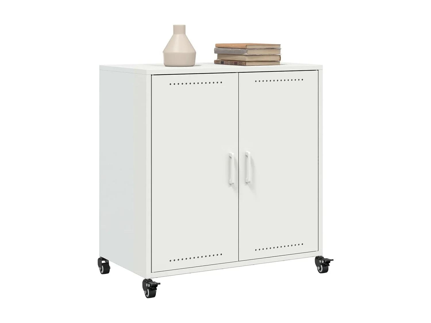 Aparador de acero blanco 68x39x72 cm