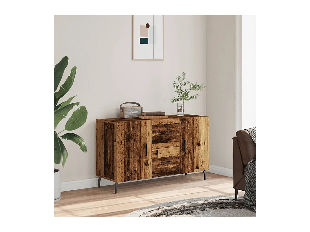 Aparador de madera de ingeniería envejecida 100x36x60 cm