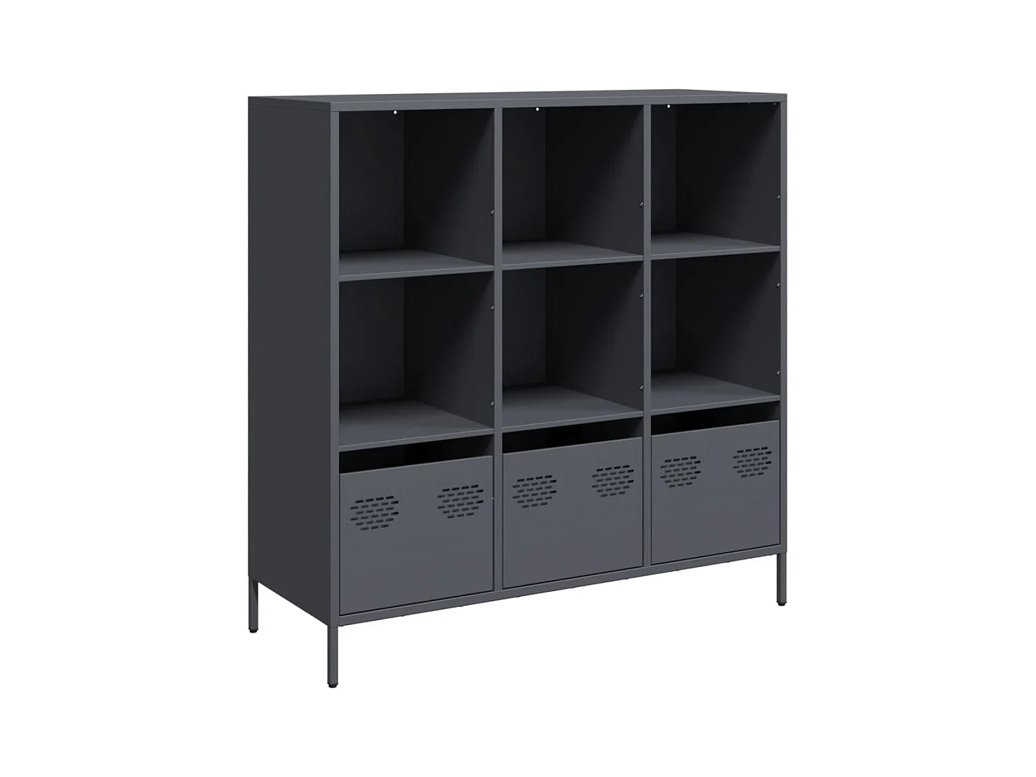 Buffet haut anthracite 101,5x39x103,5 cm acier