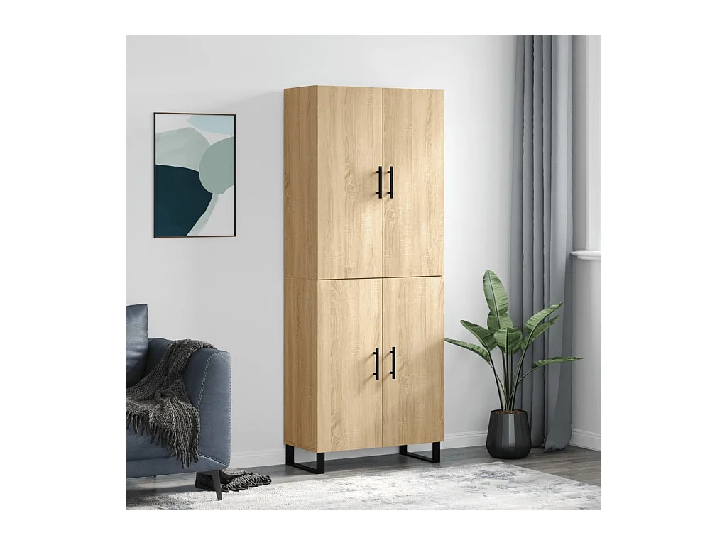 Hoge kast 69,5x34x180 cm bewerkt hout sonoma eikenkleurig