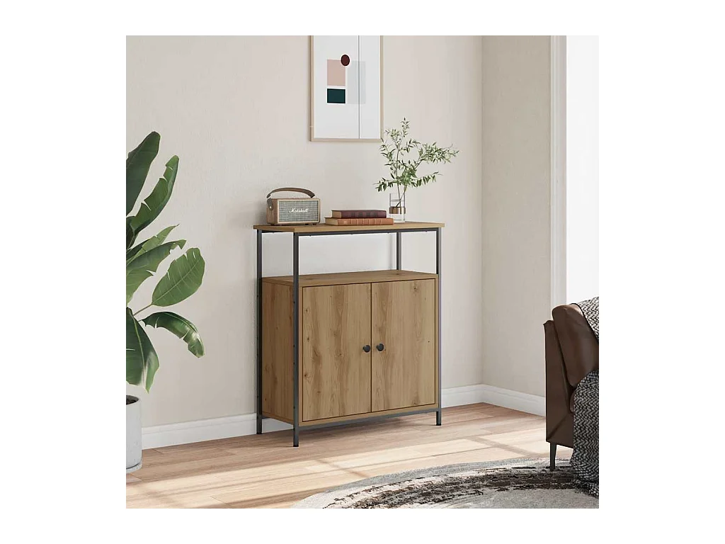 Buffet chêne artisanal 70x30x80 cm bois d'ingénierie