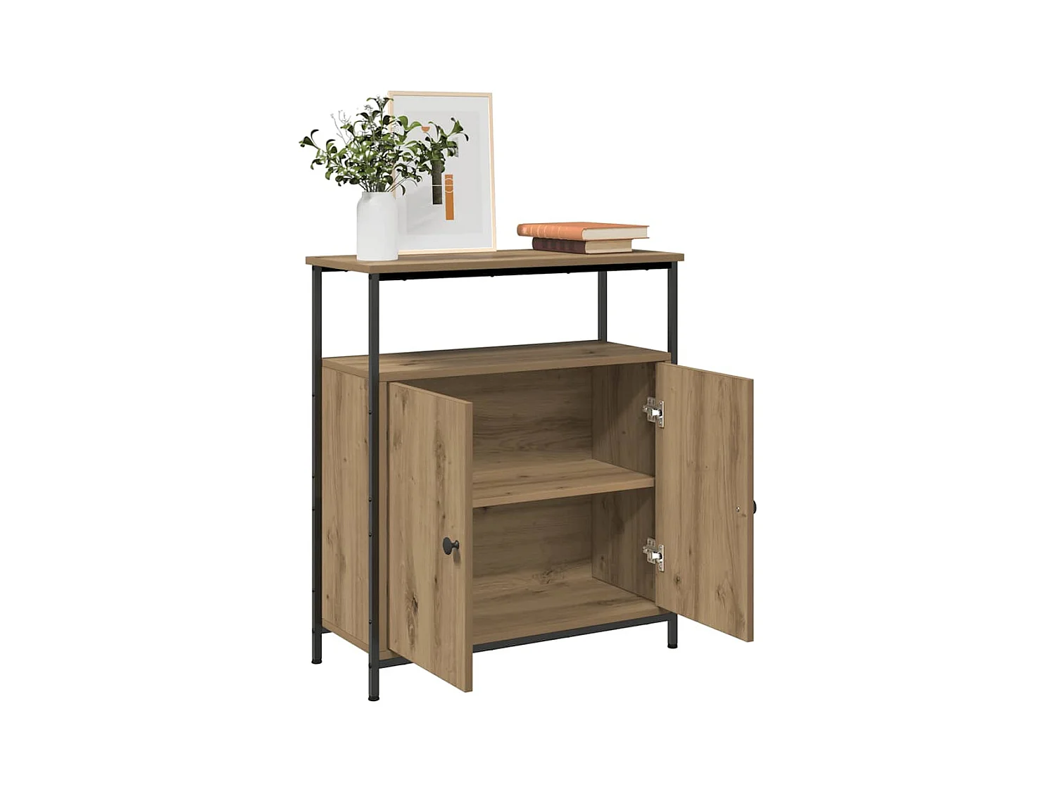 Buffet chêne artisanal 70x30x80 cm bois d'ingénierie