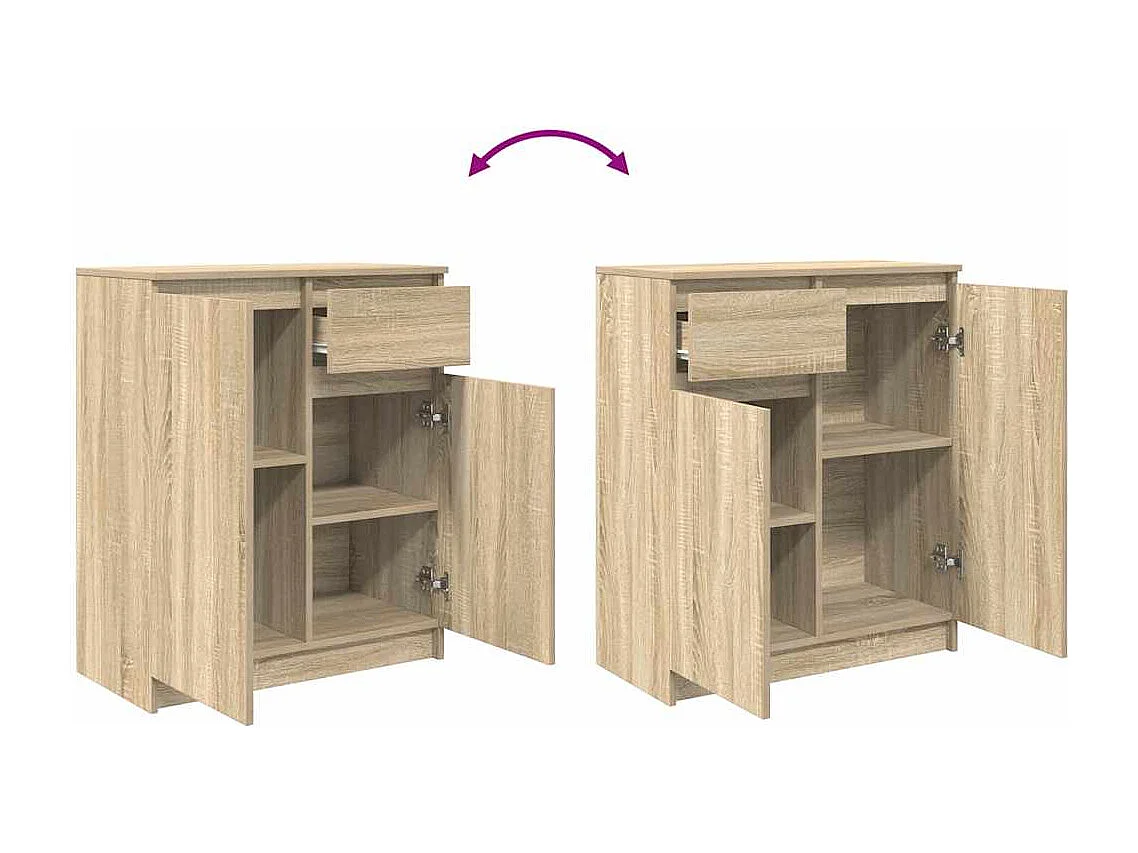 Buffet avec tiroir chêne sonoma 71x35x84 cm bois d'ingénierie