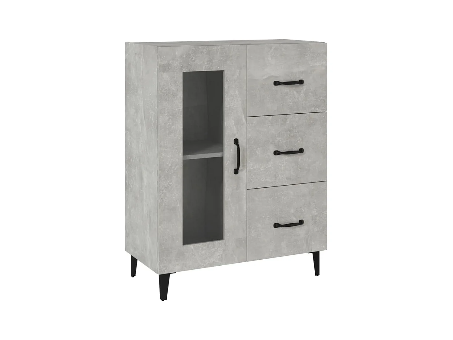 Aparador de madera de ingeniería gris hormigón 69,5x34x90 cm